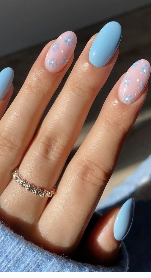 The top blue nails and blue nail ideas including light blue nails, blue acrylic nails, blue nail designs, blue nail art, trendy blue nails, royal blue nails, and short blue nails