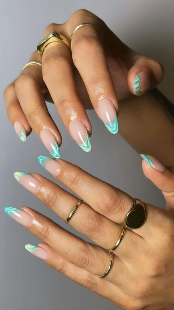 The top turquoise nails and teal nails right now