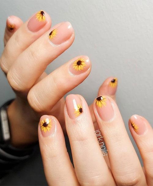 The best sunflower nails & sunflower nail designs