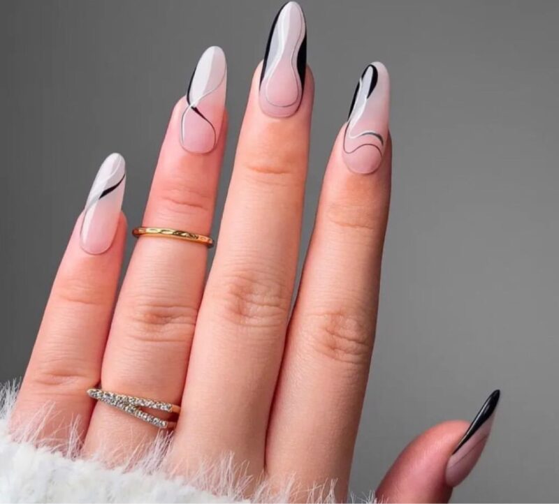 The top black and white nails, black and white nail designs, black and white nails acrylic, black and white nail art, and more black and white nail ideas