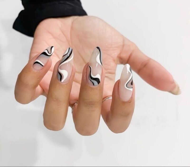 The top black and white nails, black and white nail designs, black and white nails acrylic, black and white nail art, and more black and white nail ideas