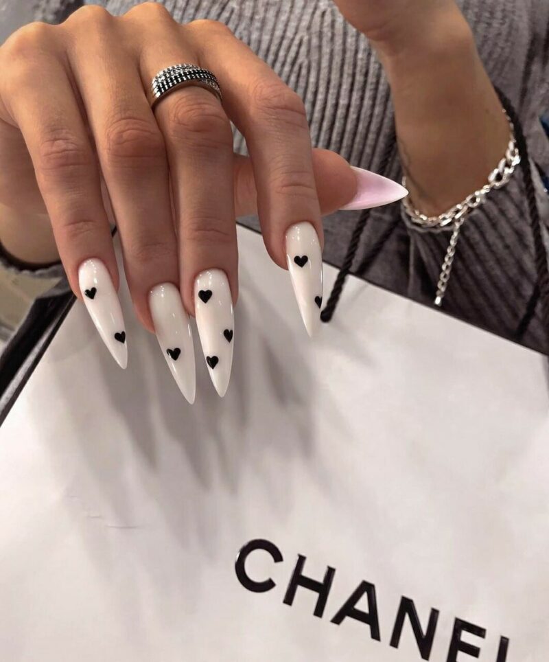 easy black and white nail art