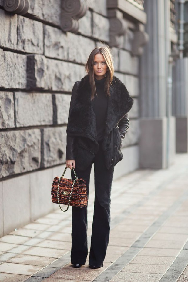 Black flowy flare pants  Flared pants outfit, Winter pants outfit, Black  flare pants