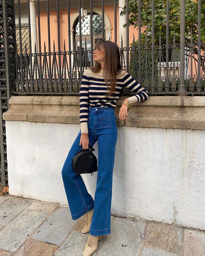 WOOL SEMI-FLARE PANTS-