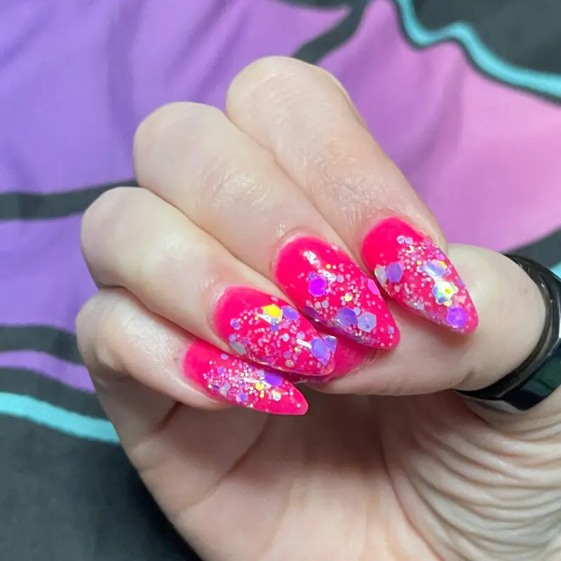 DIY Easy Hot Pink Nail Art Design | Summer Nails With Crystals Tutorial -  YouTube