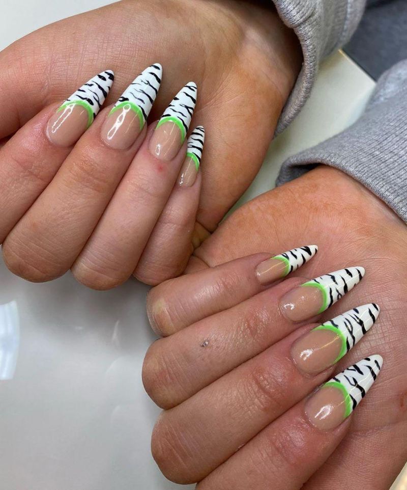 The top zebra nails including zebra nail designs, zebra nail art, and more animal print nails