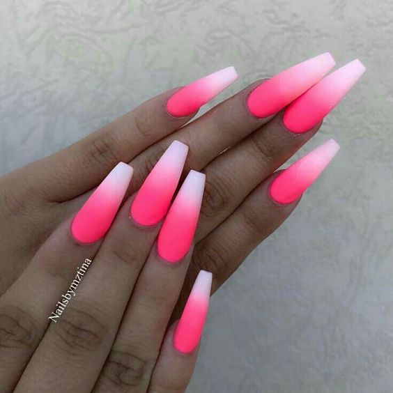 The top hot pink nails, neon pink nails, hot pink nail designs, and neon pink nail designs