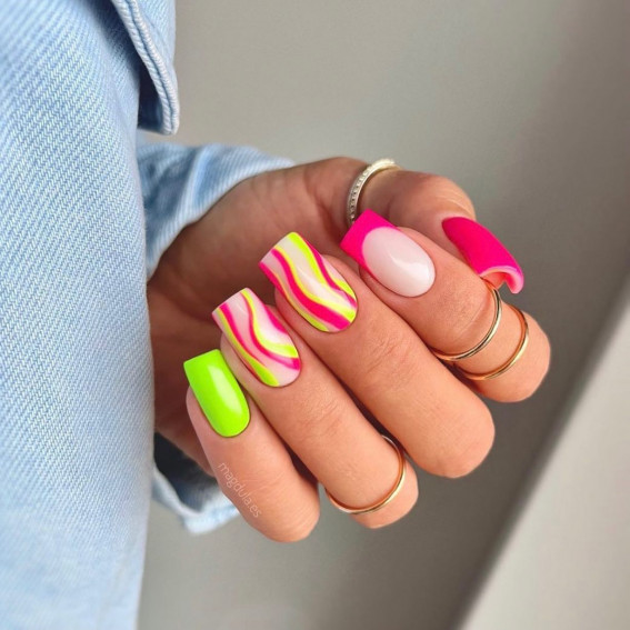 The top hot pink nails, neon pink nails, hot pink nail designs, and neon pink nail designs