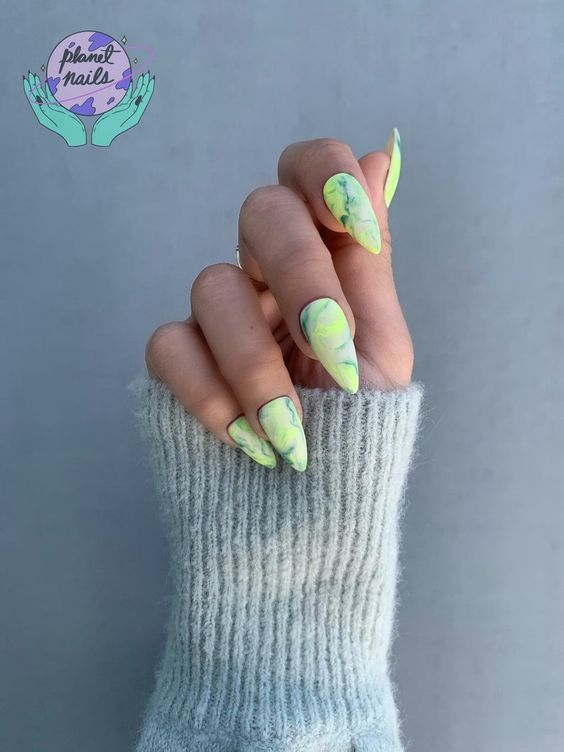 The top lime green nails and lime green nail ideas | lime green nails design