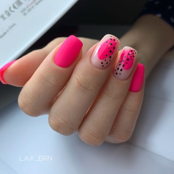 The top hot pink nails, neon pink nails, hot pink nail designs, and neon pink nail designs