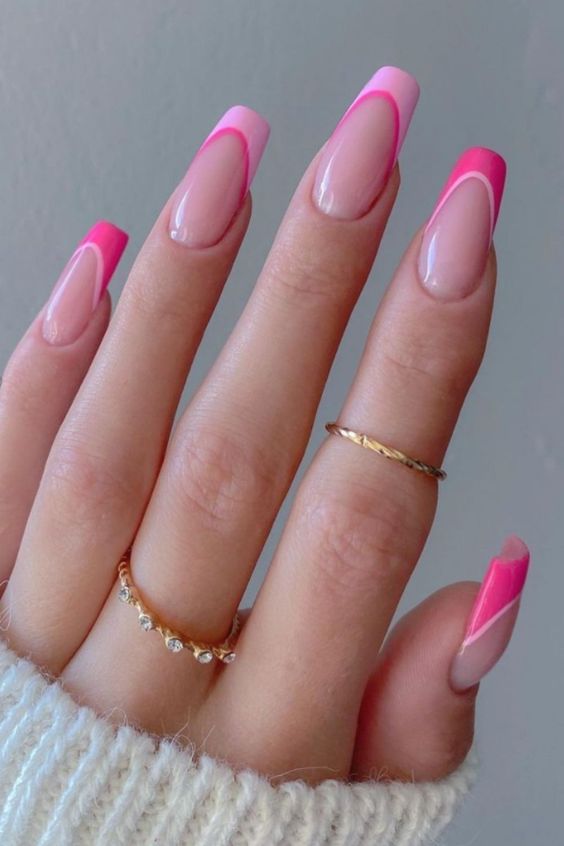 The top hot pink nails, neon pink nails, hot pink nail designs, and neon pink nail designs