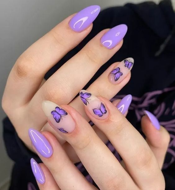 lavender nails, lavender nail designs, and lavender nail ideas to copy | lilac nails and lilac nail designs