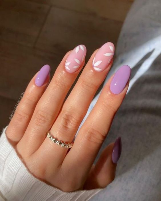 Easy Nail Art #1 | Elegant Lavender Nails | DIY Pastel Nail Design - YouTube