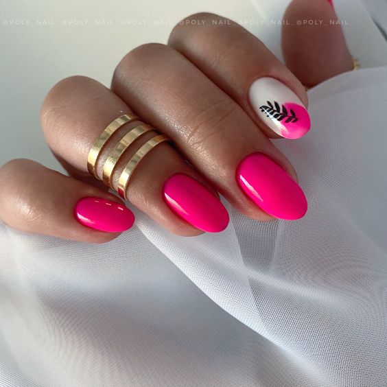 The top hot pink nails, neon pink nails, hot pink nail designs, and neon pink nail designs