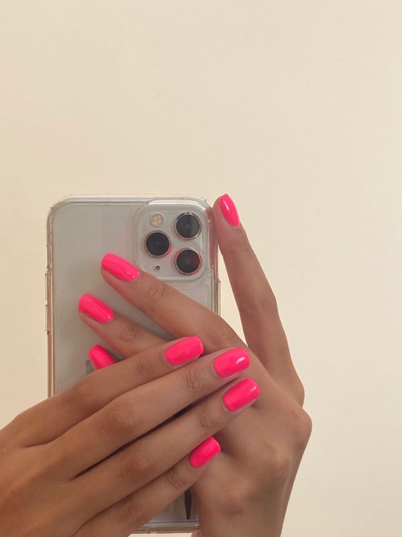 The top hot pink nails, neon pink nails, hot pink nail designs, and neon pink nail designs