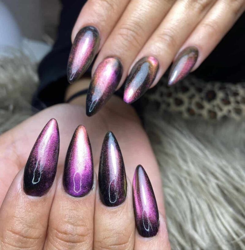 The hottest trend right now: cat eye nails including the classic cat eye nails design and interesting cat eye nail ideas