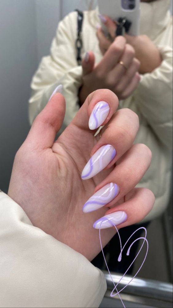 lavender nails, lavender nail designs, and lavender nail ideas to copy | lilac nails and lilac nail designs