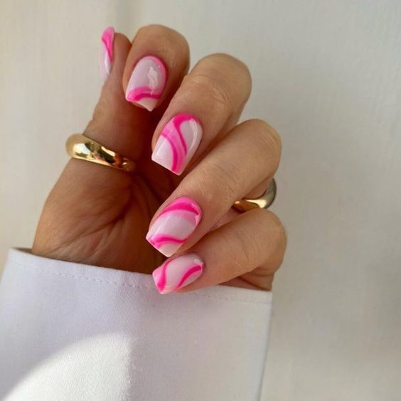 The top hot pink nails, neon pink nails, hot pink nail designs, and neon pink nail designs