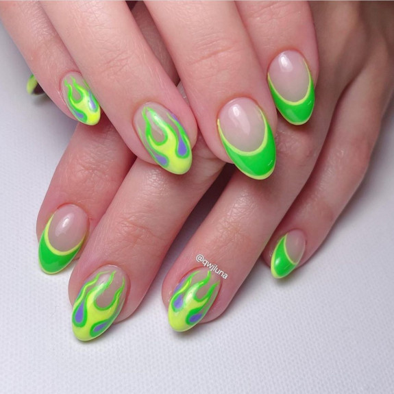 The top lime green nails and lime green nail ideas | lime green nails design