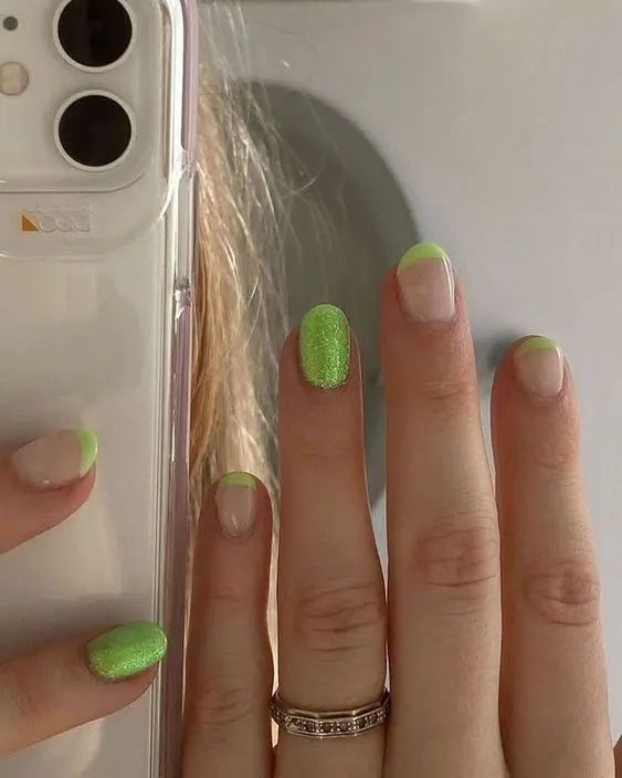 The top lime green nails and lime green nail ideas | lime green nails design