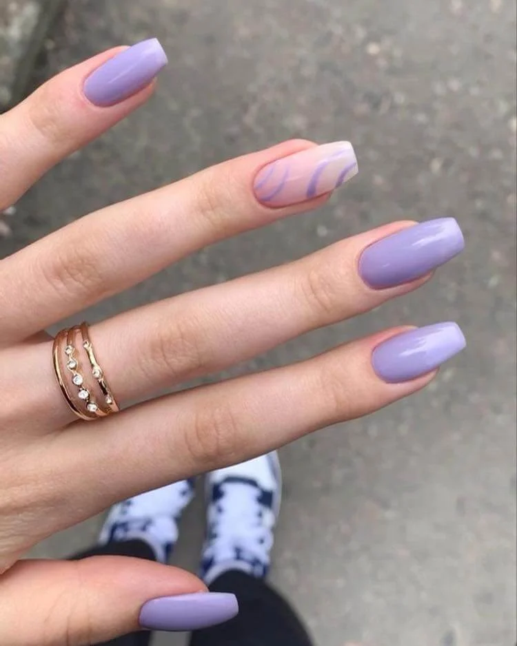 19 Beautiful Lavender Nail Design Ideas - Purple Almond Nails | Lilac nails,  Purple nails, Lavender nails