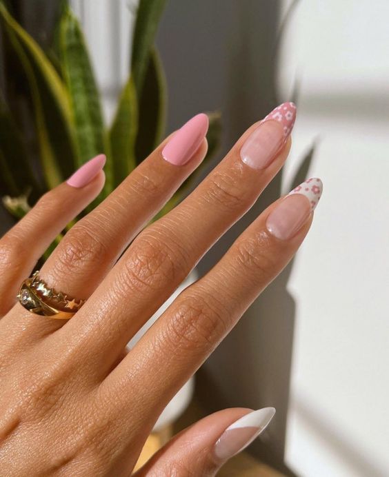 simple light pink nails