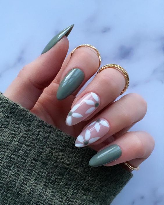 The top sage green nails and sage green nail designs to check out