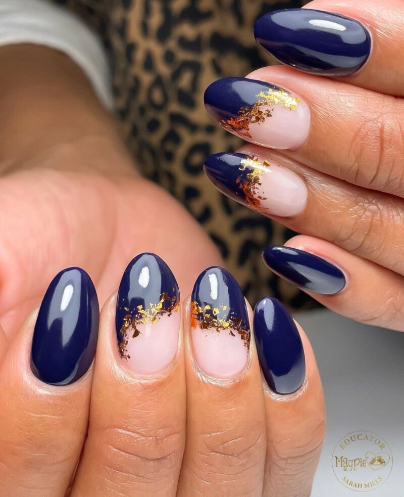 Navy Blue Nails Ideas - Tutorial Pics