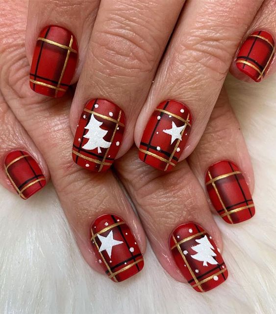 Red Christmas Nails Snowflake Candy Cane Christmas Nails Fake Nails Glue on  Nails Press on Nails - Etsy