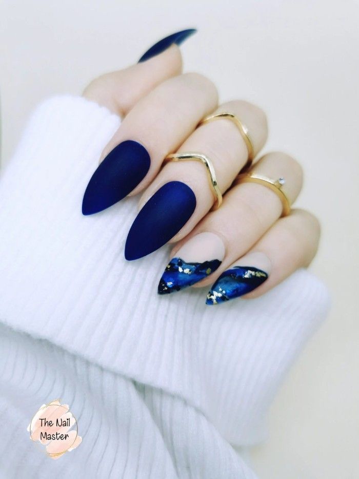 The top navy blue nails designs and navy blue nail ideas to try