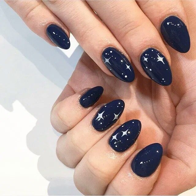 Dark blue deals nail designs