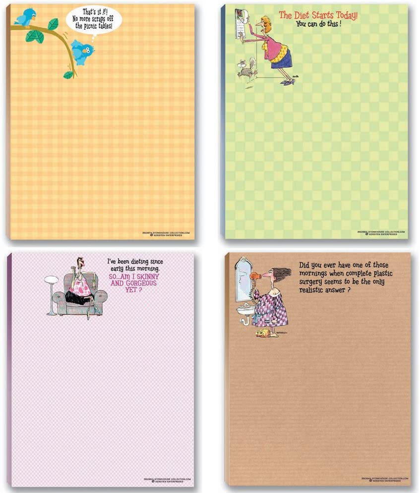 4 Assorted Funny Note Pads