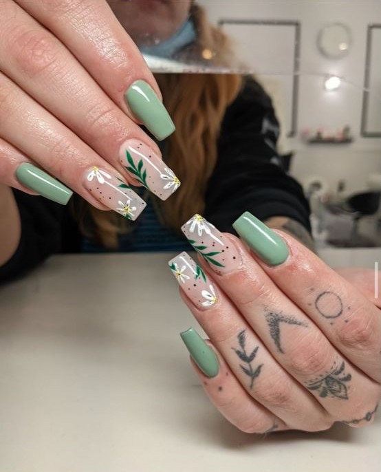 The top sage green nails and sage green nail designs to check out