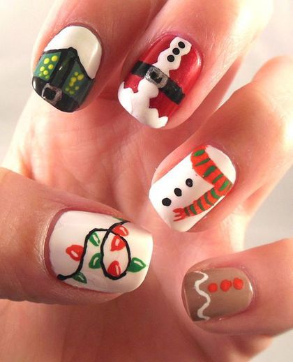 The best red and green nails and red and green nail designs for Christmas to copy | Christmas nails that are trending this year