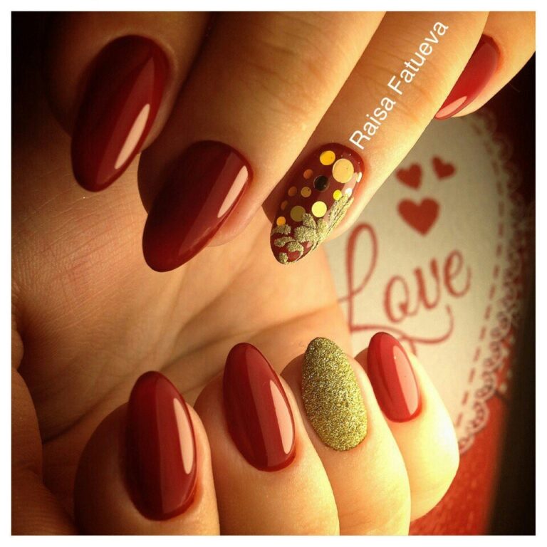 45 Stunning Red And Gold Nails For A Sophisticated Manicure