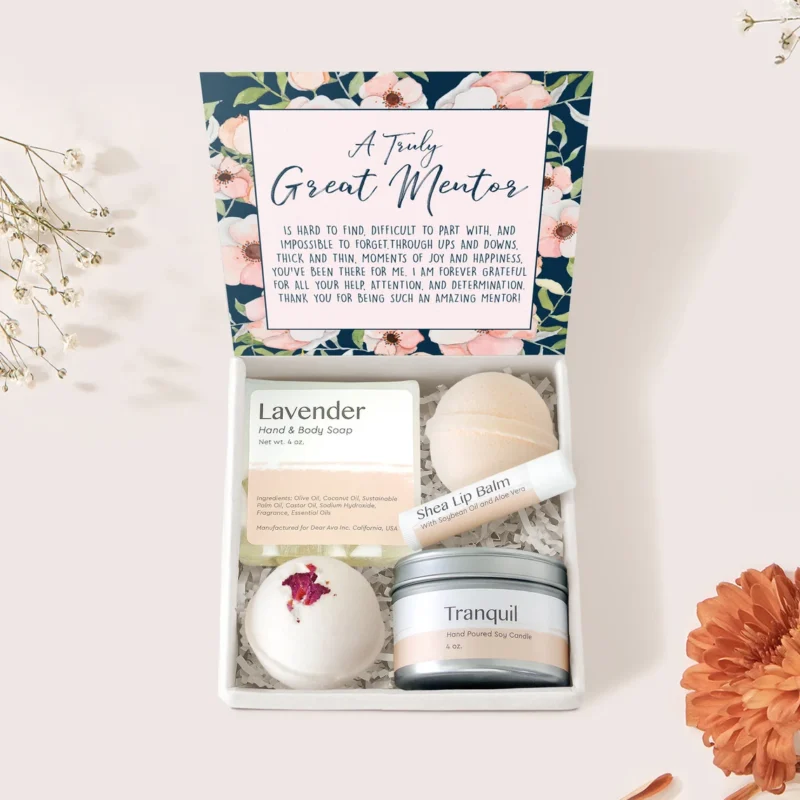 A Truly Great Mentor Spa Gift Box with Optional Double Circles Necklace