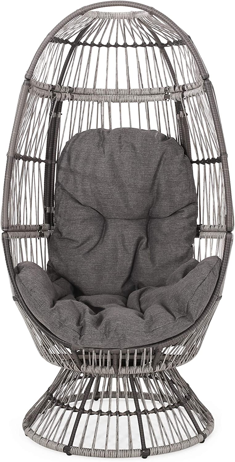 Christopher Knight Home Ellen Outdoor Wicker Swivel Egg Chair with