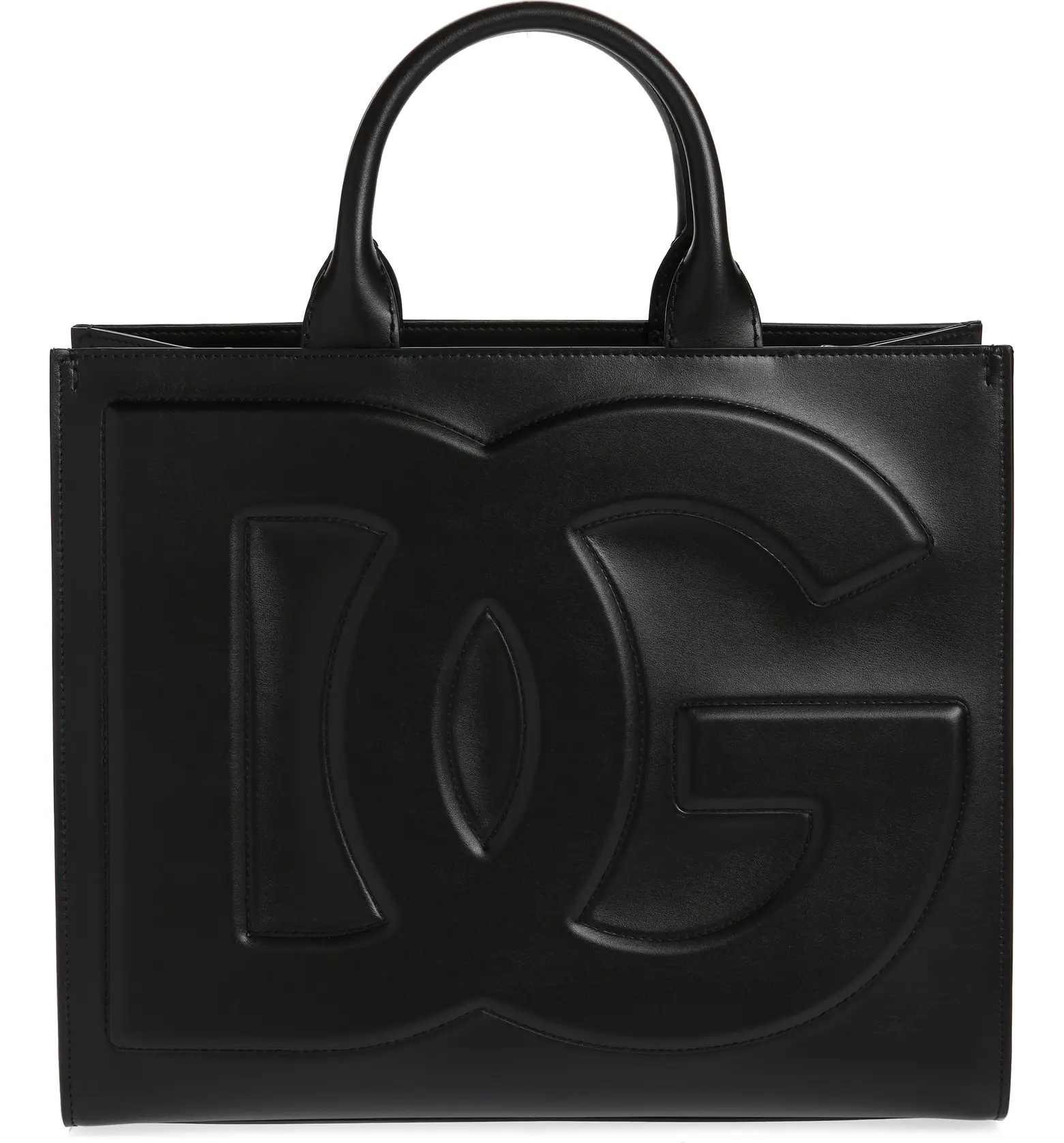 Medium DG Logo Leather Tote