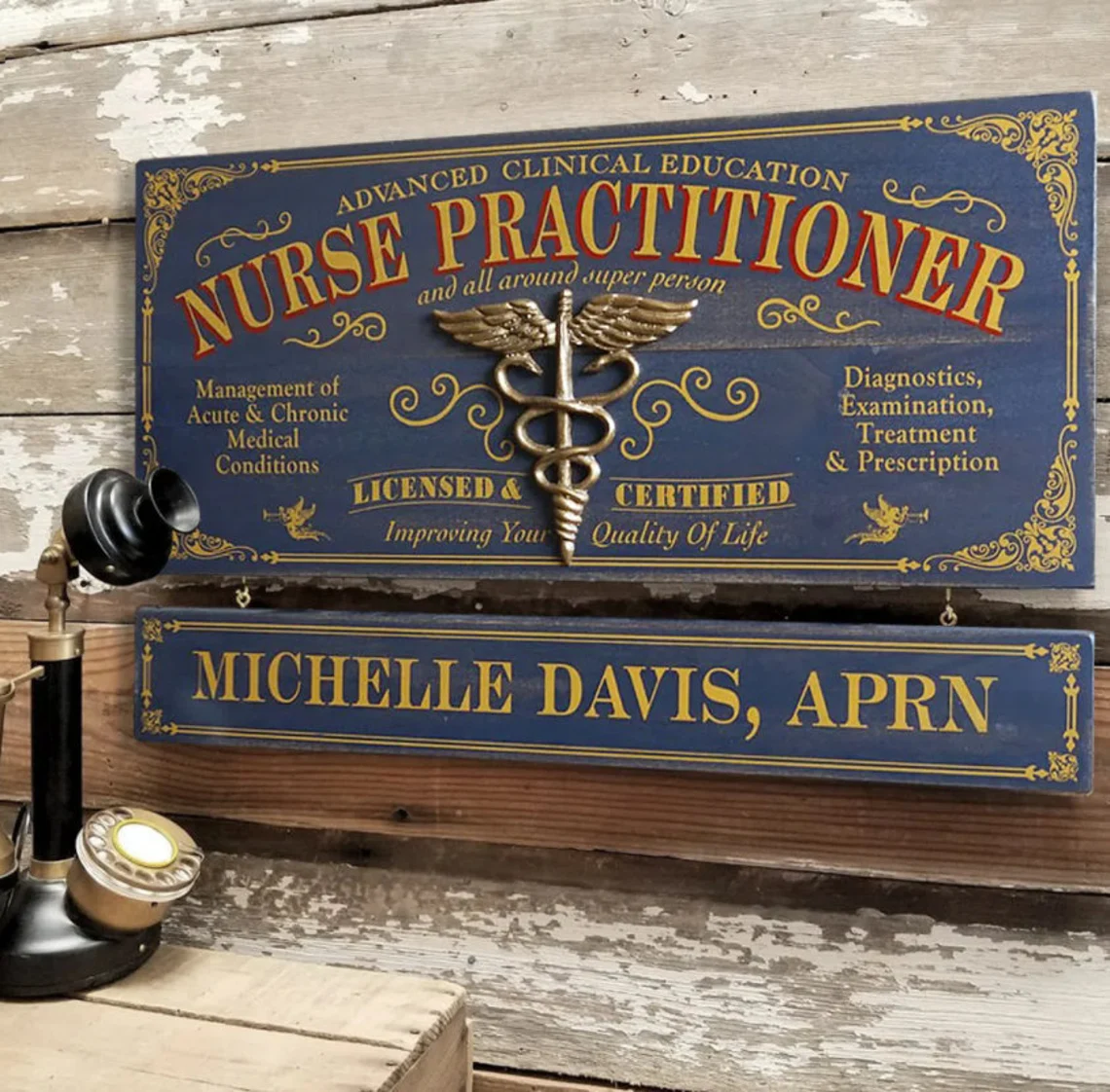 Personalized Nurse Practitioner Wood Sign