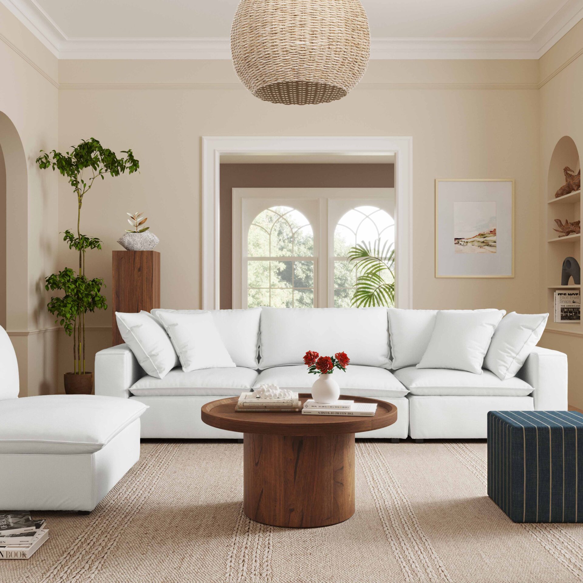Tov furniture s cali pearl modular 3 piece sofa