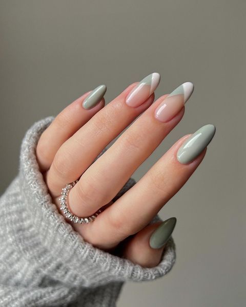 The Best Olive Green Nails for 2023 | Cute Manicure | Green acrylic nails, Olive  nails, Matte olive green nails