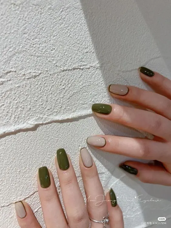 The best olive green nails