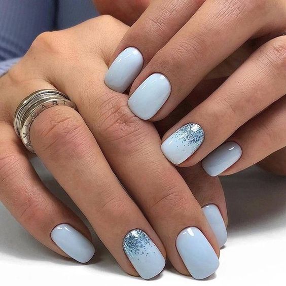 Baby blue #ombrenails #bluenails #babybluenails #pastelnails #glitternails  #nailart #naildesigns #nails #nailswag #nailtrends #trendynai... | Instagram