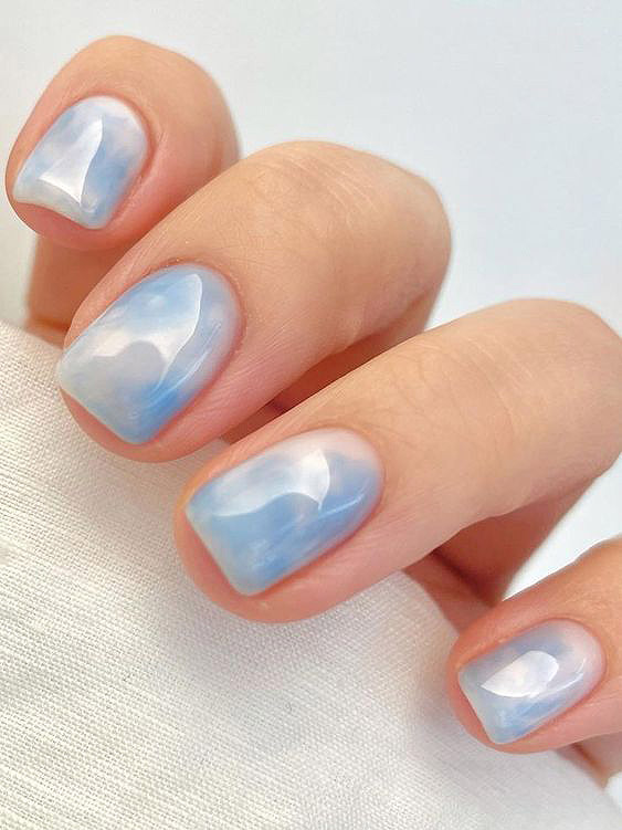 Baby blue nails and baby blue nail designs