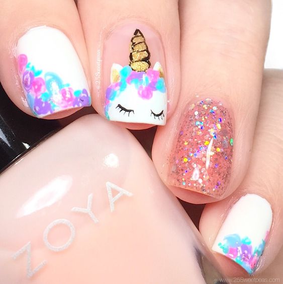 Unicorn nails and unicorn nail designs to try