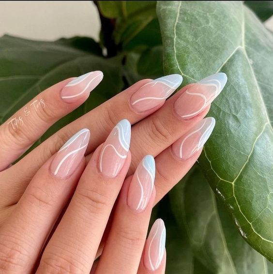 Baby blue nails and baby blue nail designs