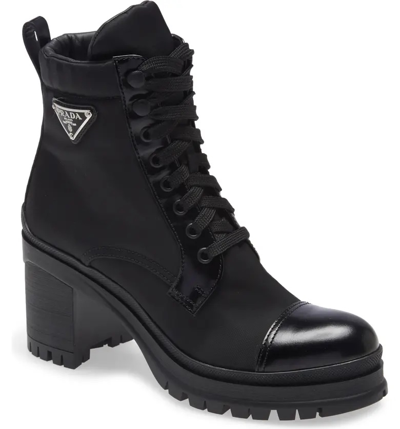 PRADA Block Heel Combat Boot