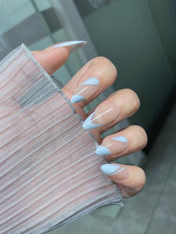 Baby blue nails and baby blue nail designs