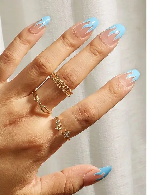 20 top Baby Blue Nails Coffin Shape ideas in 2024