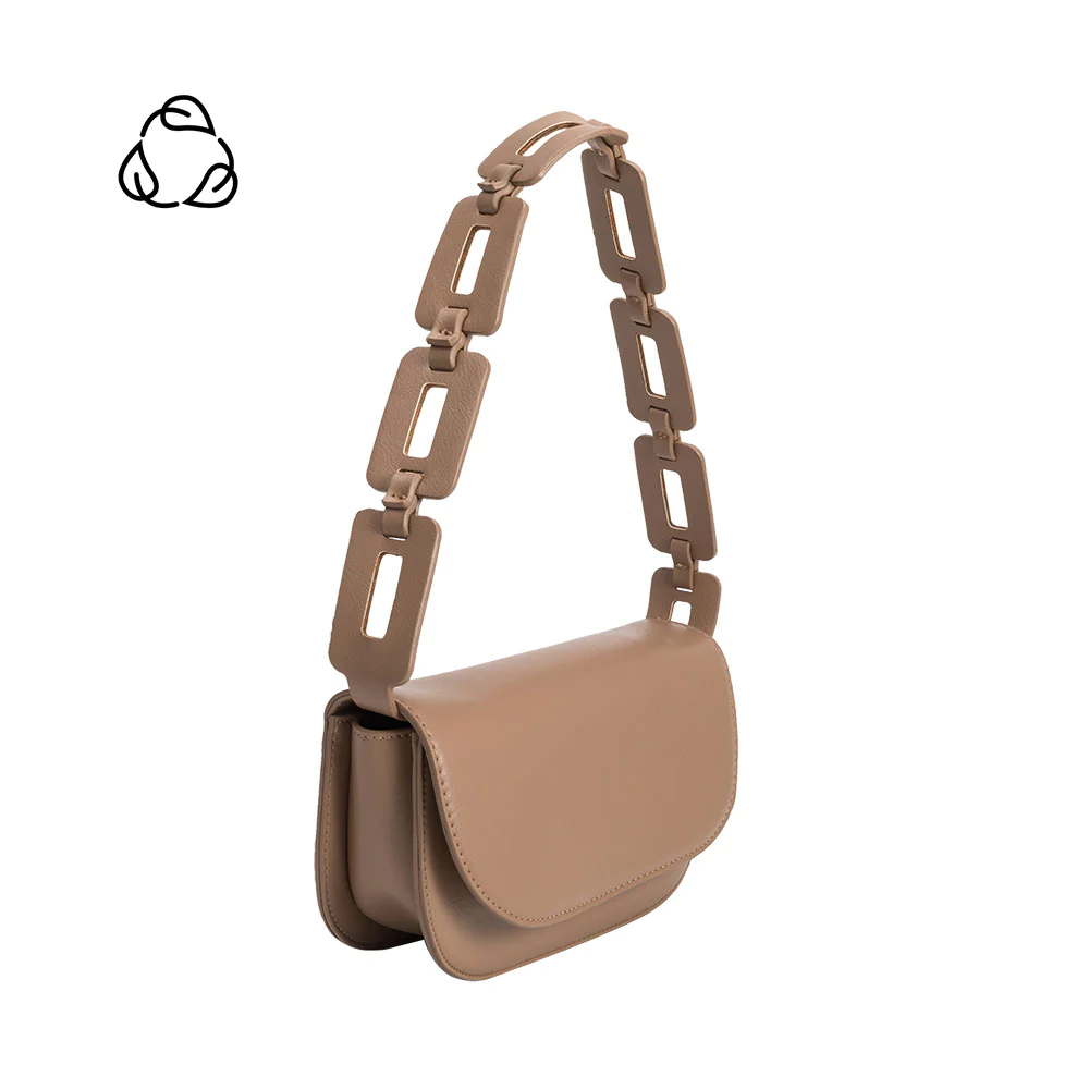 Melie Bianco Inez Taupe Recycled Vegan Shoulder Bag